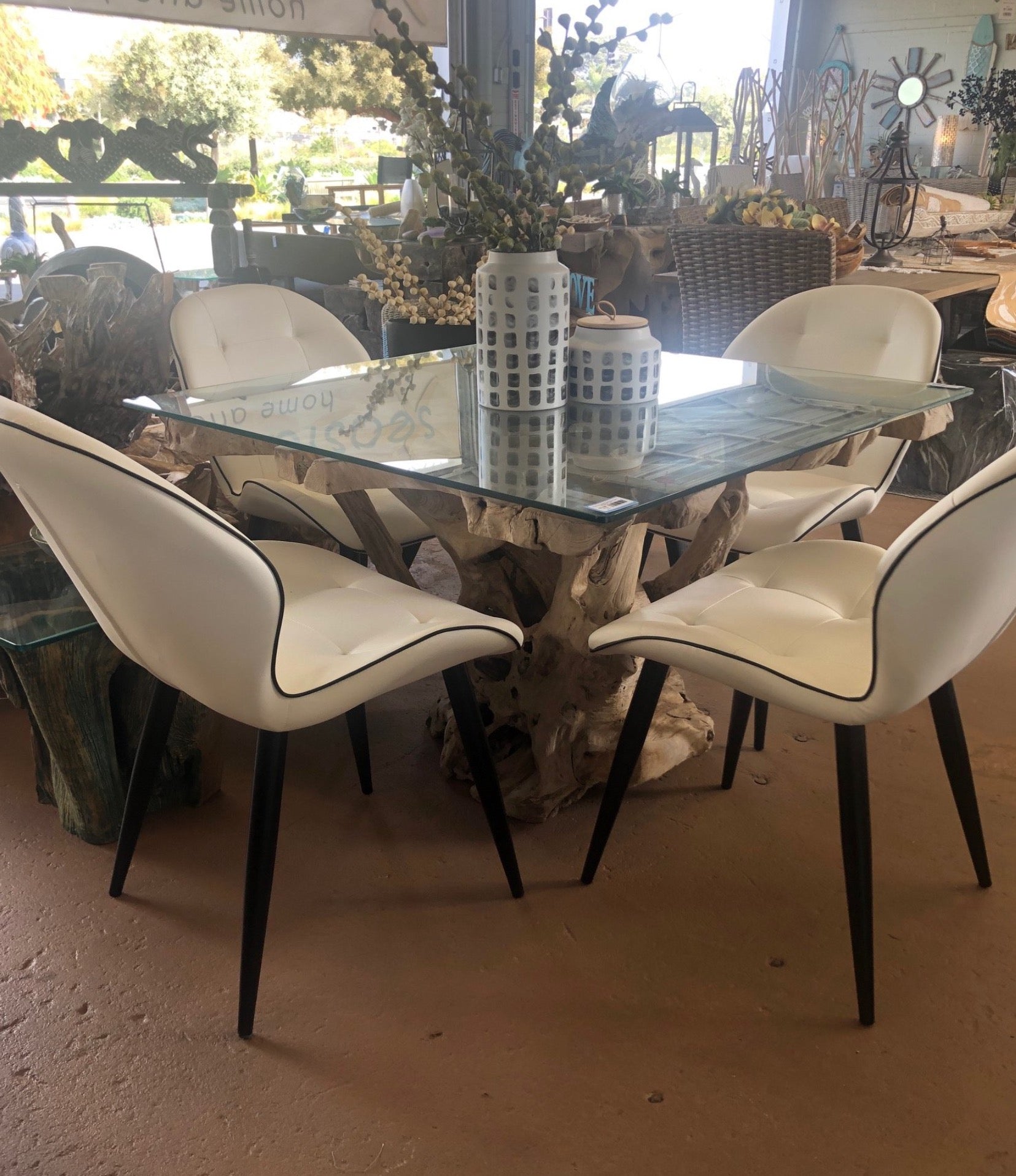 Square Teak Root Table