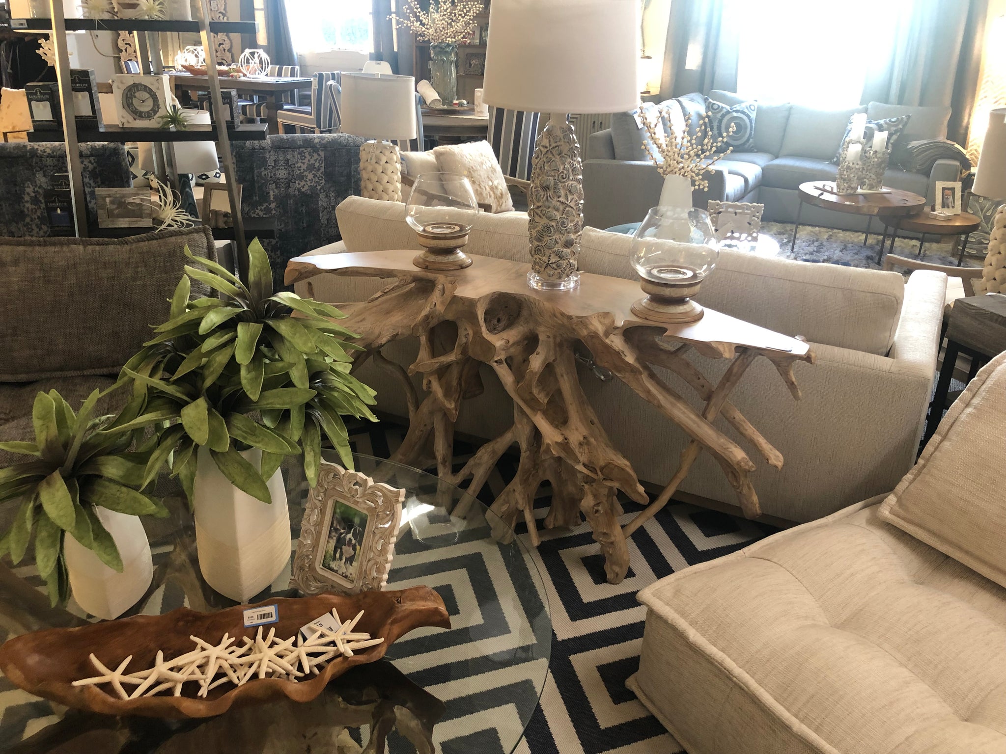 Teak Root Console Table